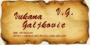 Vukana Galjković vizit kartica